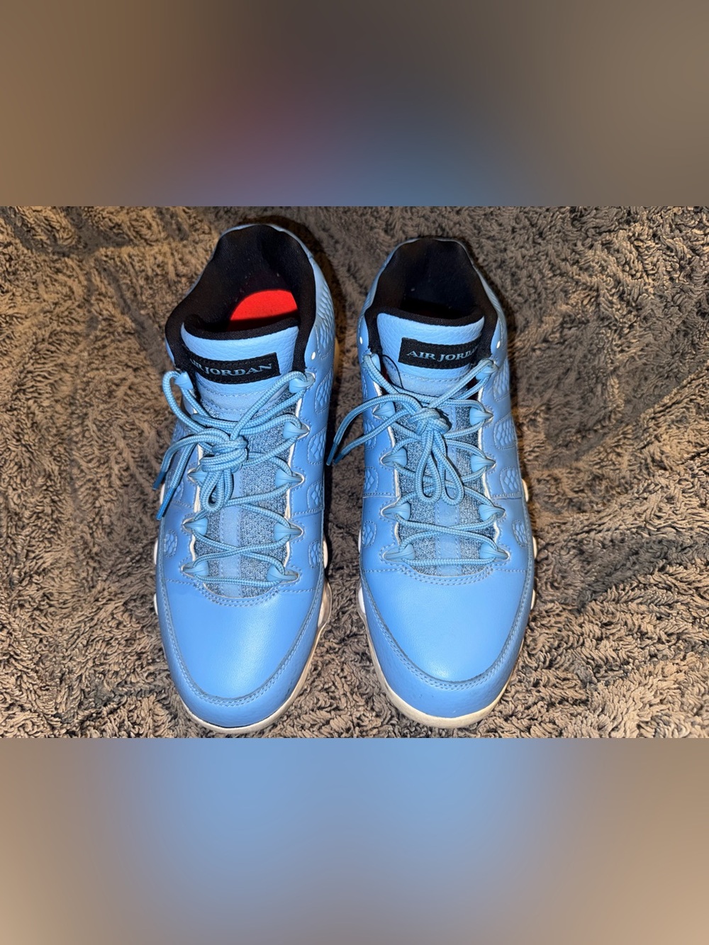 Nike Air Jordan 9 Retro Low UNC Pantone University Blue White Mens 832822 401
